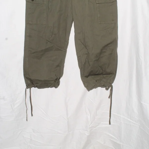 Venus Woman’s Olive Green Cargo Tie-Hem Utility Crop Pants — Size 14 - Picture 7 of 12